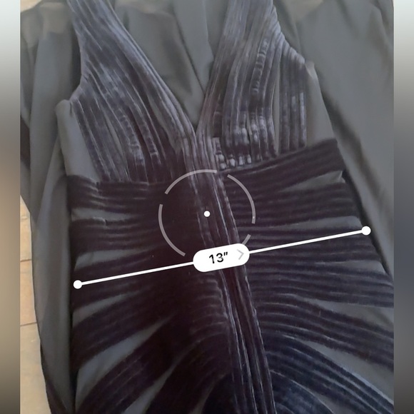 Vintage Tadashi Velvet Gown in Black Size Medium Black Tie Evening Gown Wedding - Picture 4 of 7